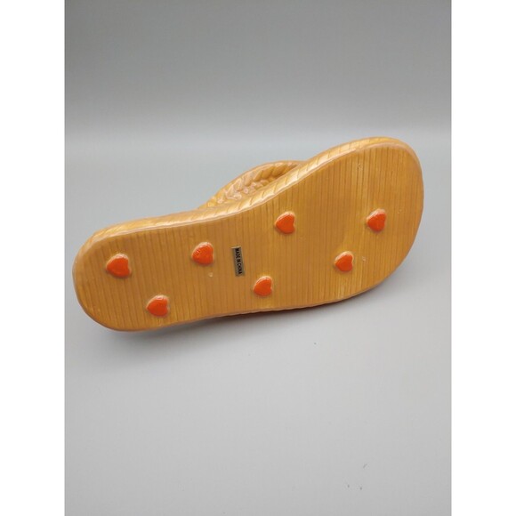 DIANE'S HAPPY TOES Tealight Candle Holder CERAMIC Orange Tropic FLORAL FLIPFLOP - Picture 2 of 4